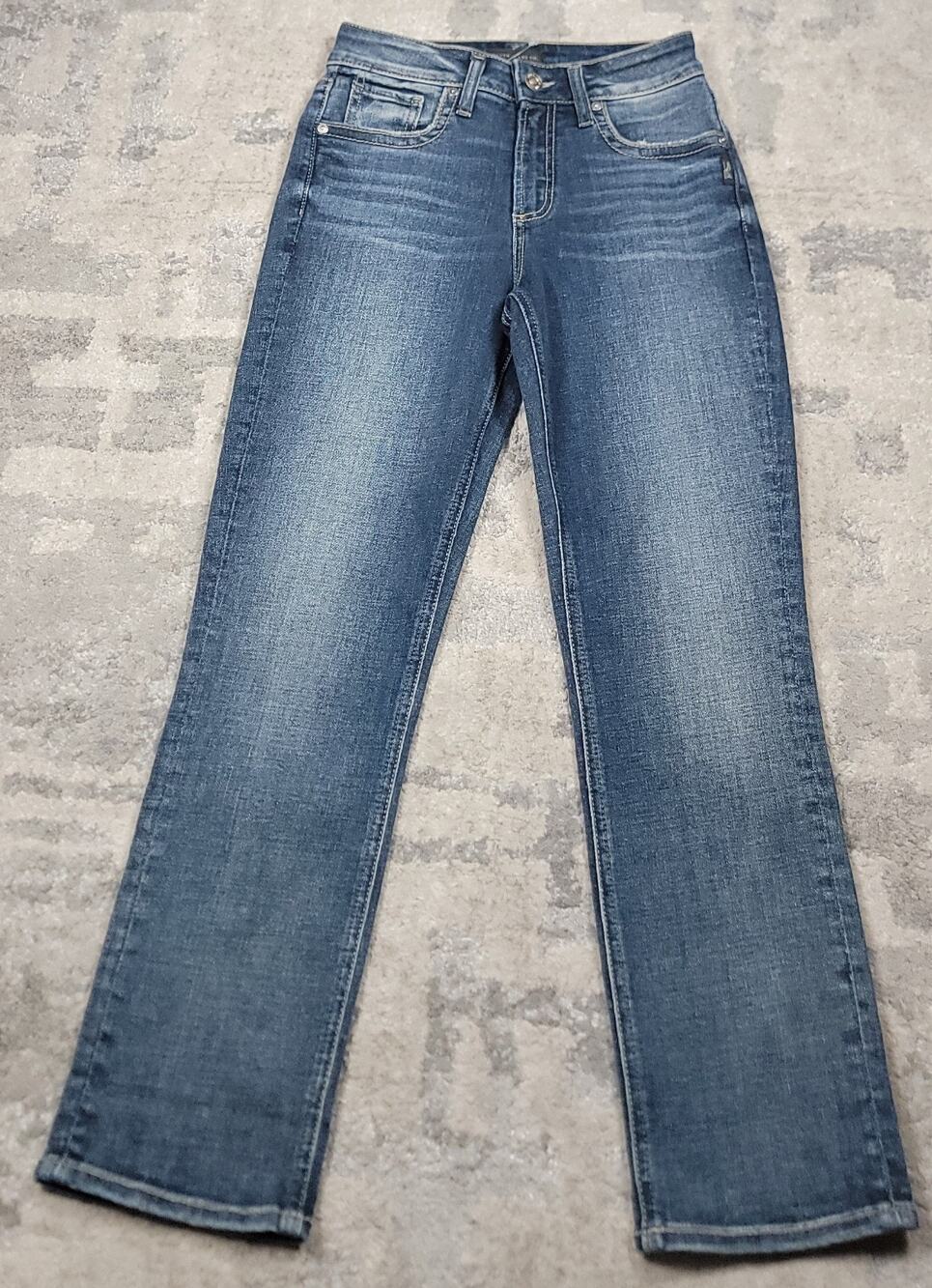 Silver Jeans Co Avery Capri Mid-Rise Luxe Stretch Denim Jeans Women's Sz 27x26
